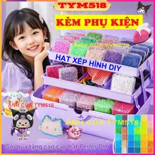 hạt xếp diy 2.6mm hạt nhựa ủi combo đầy đủ Tặng Kèm Bàn Ủi đồ chơi lắp ráp xếp hình trẻ em cho bé