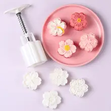 Khuôn bánh trung thu OnePache Khuôn hoa anh đào 3D Dụng cụ nướng tay VN