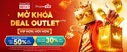 Shopee Mall Outlet — Giảm Đến 50%, ShopeeVIP Thêm 30%