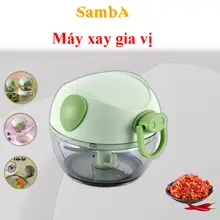 Xay tỏi ớt cầm tay mini hình mặt lợn kute để xay gia vị chuẩn 2 và 3 lưỡi dao - Samba