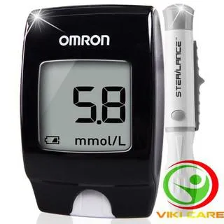 Máy đo đường huyết Omron HGM-112 với màn hình hiển thị rõ nét