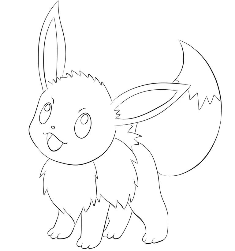 Bộ ba Pokemon chính với nét vẽ đơn giản cho bé