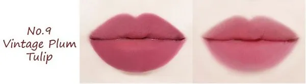 Son Innisfree Vivid Cotton Ink màu 9 Vintage Plum Tulip – hồng tím pha nâu cổ điển