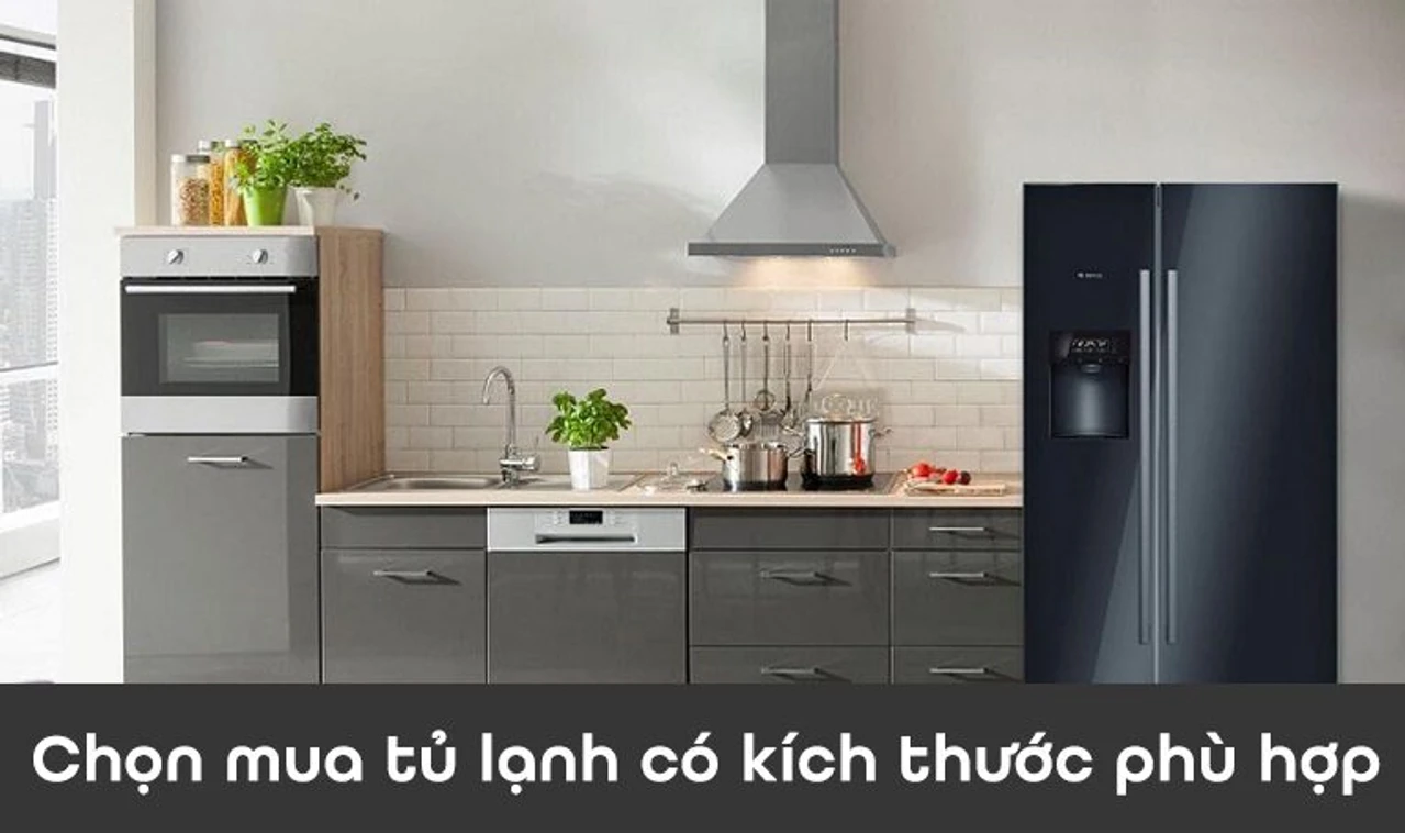 Chọn kiểu tủ lạnh phù hợp với không gian bếp