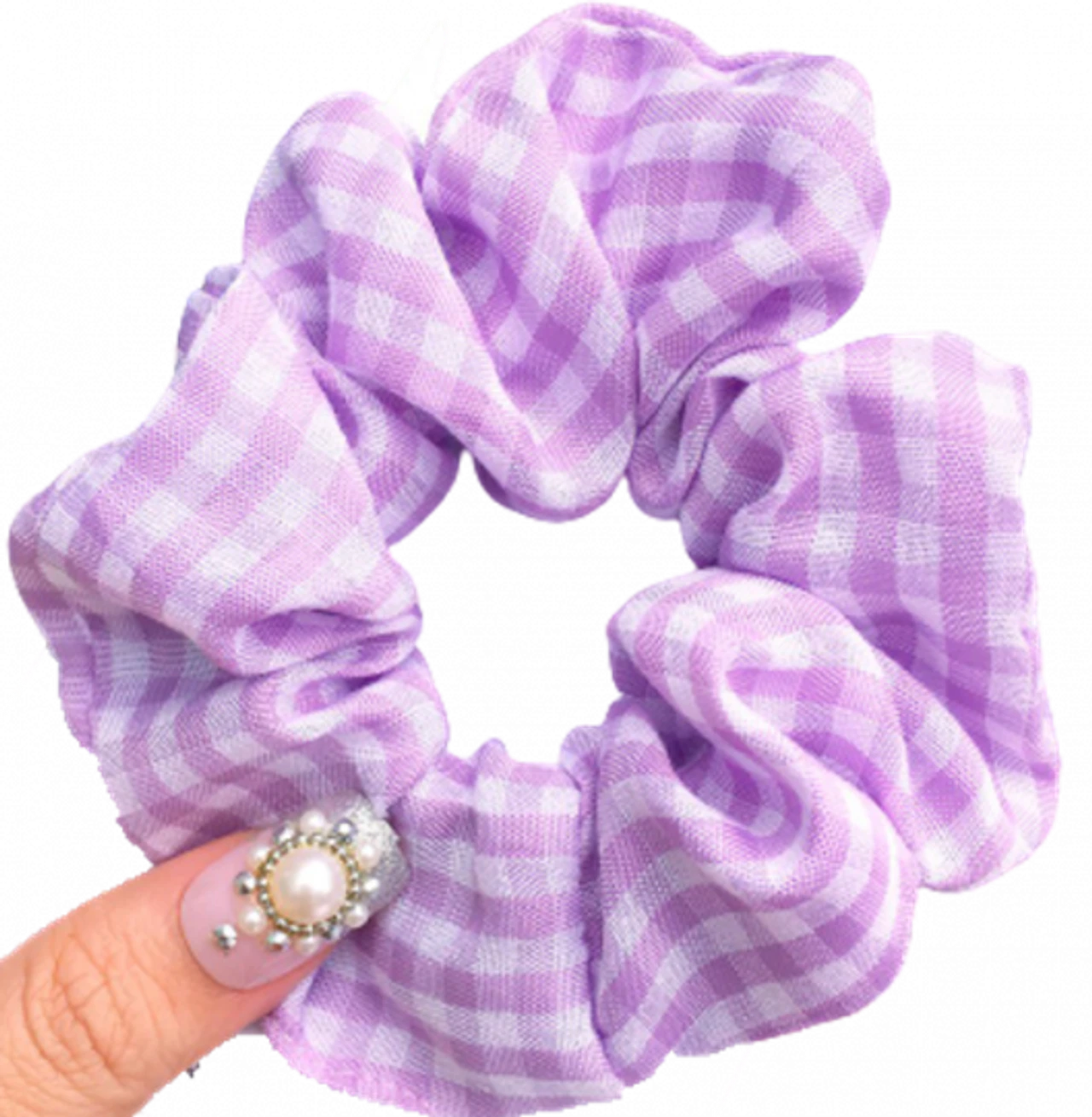 Scrunchies caro gingham hiện đại