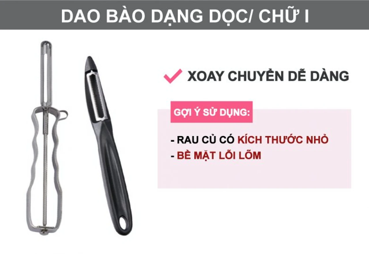 Dao bào dạng chữ I/dọc