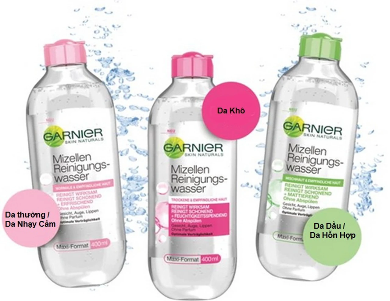 Các dòng nước tẩy trang Garnier Micellar Cleansing Water