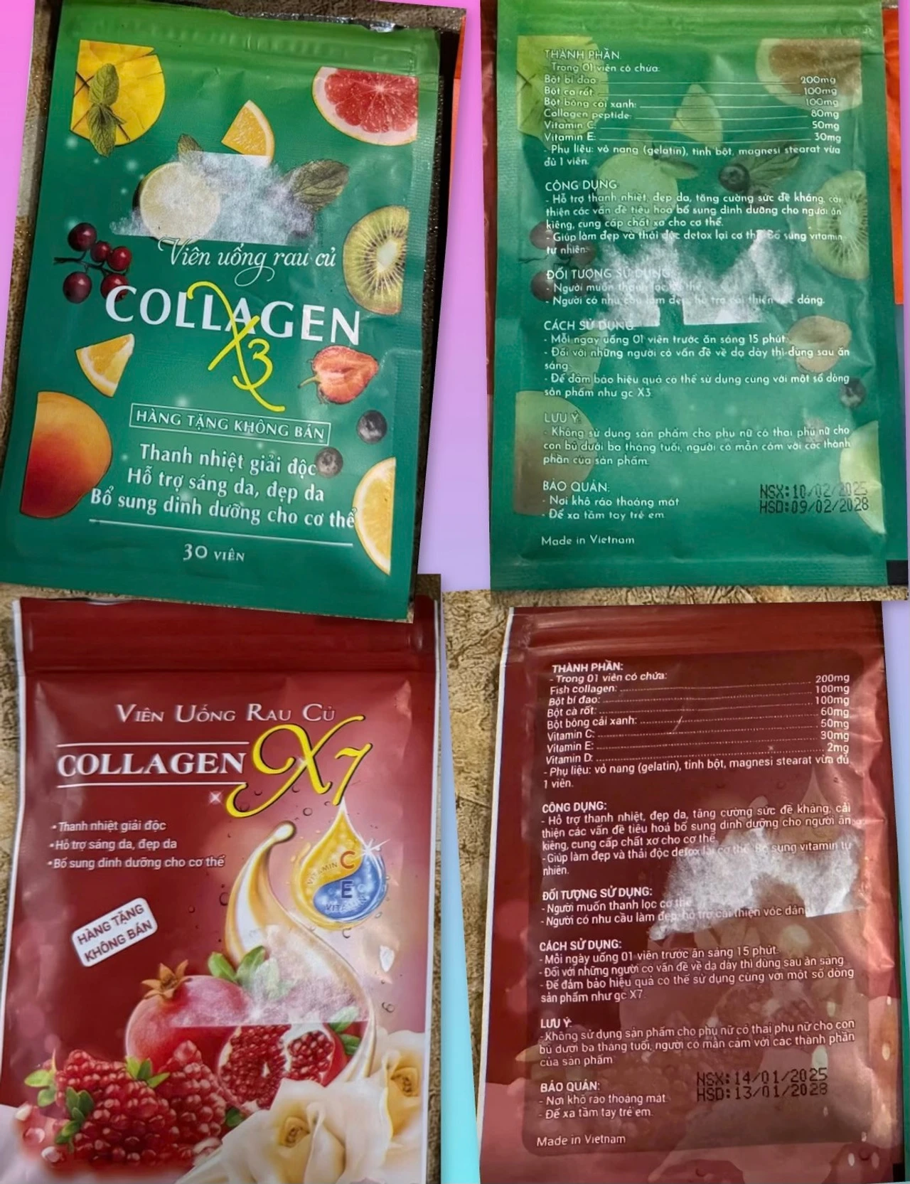 Viên rau củ Collagen do Ngân 98 quảng cáo