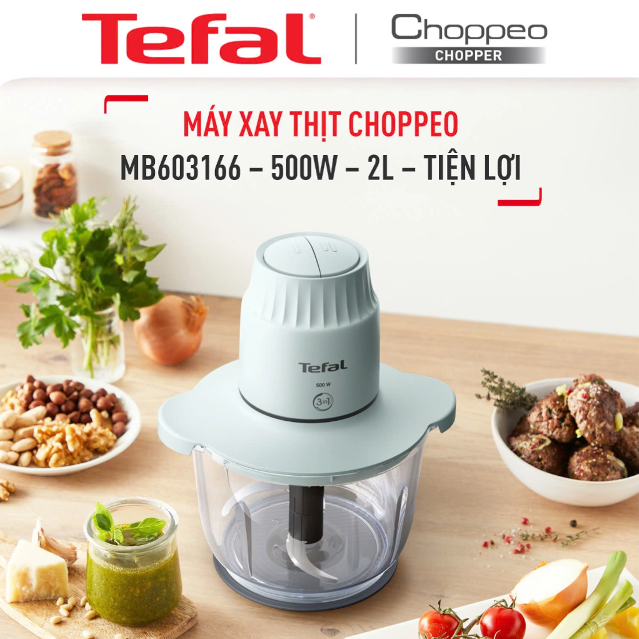 Máy xay thực phẩm Tefal Choppeo MB603166