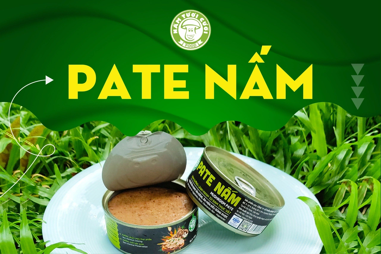 Pate nấm - đồ chay đóng hộp