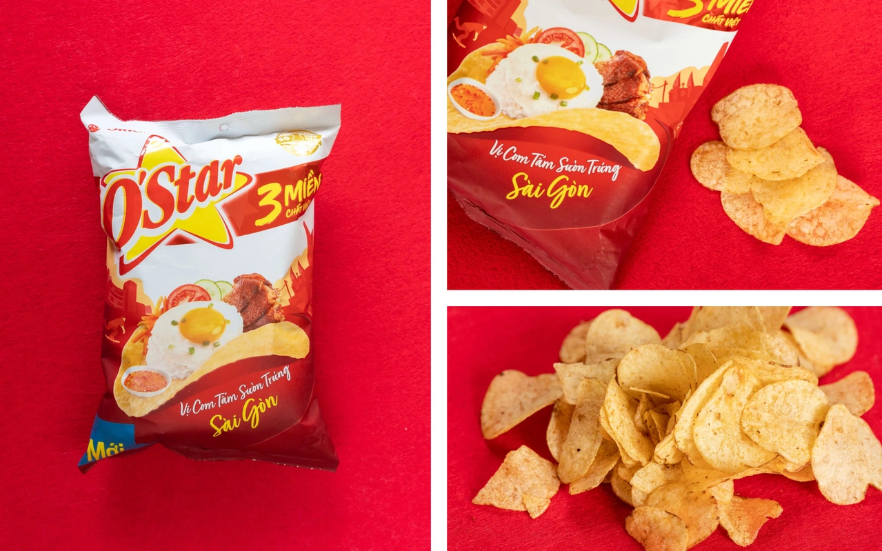 Snack khoai tây vị cơm tấm sườn trứng