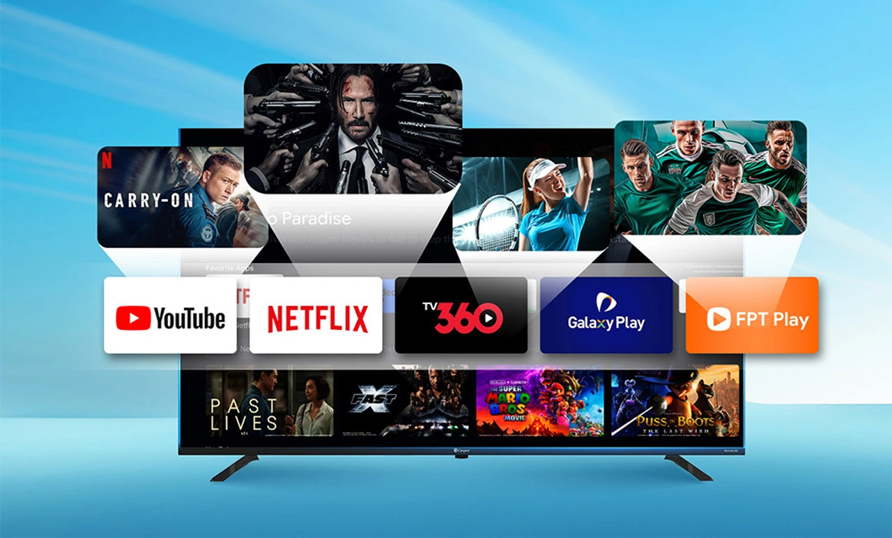 Màn hình smart tivi hiển thị giao diện trợ lý ảo