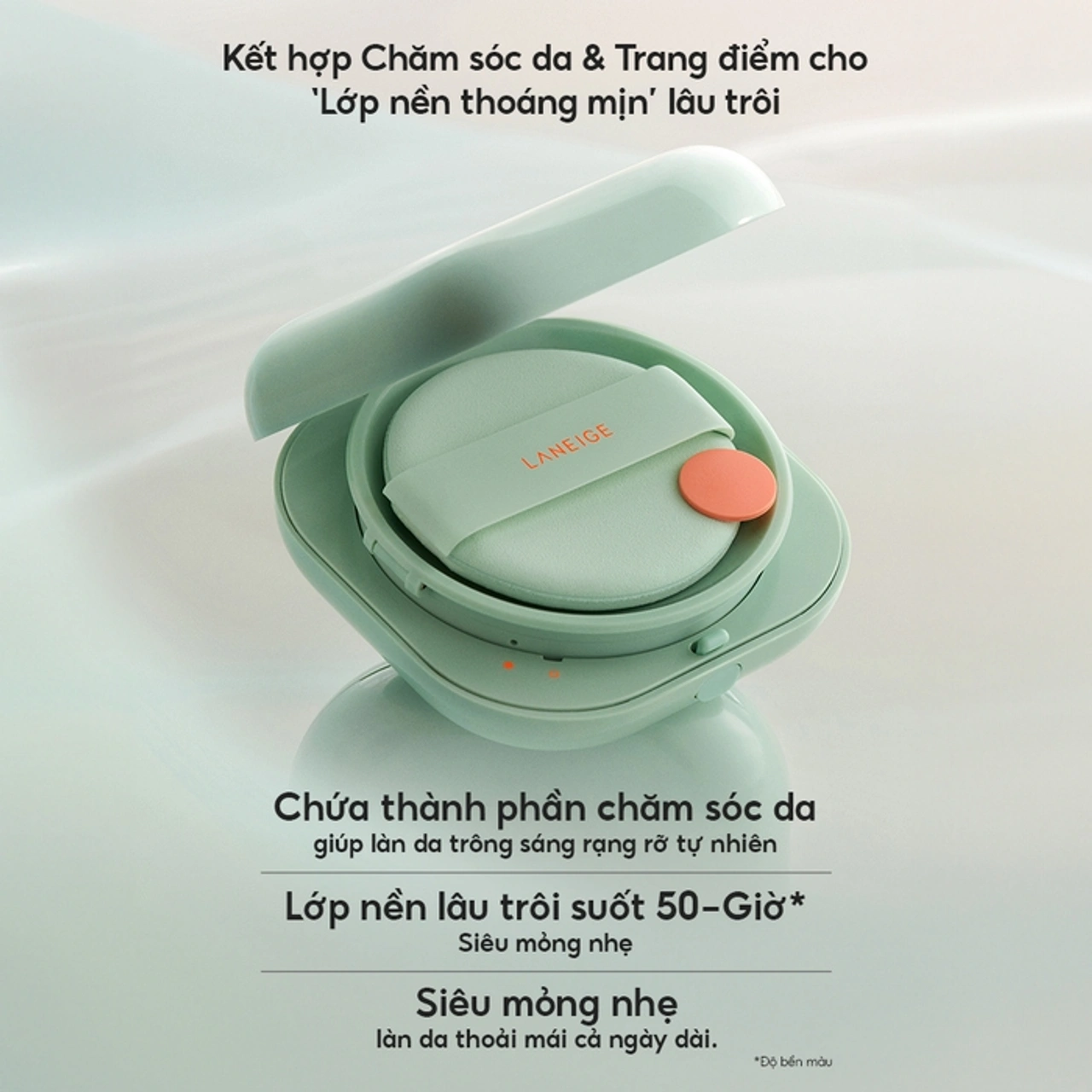 Cách dùng Laneige Neo Cushion bông mút giọt nước đầu nhọn chấm che khuyết điểm mặt phẳng dặm đều toàn mặt