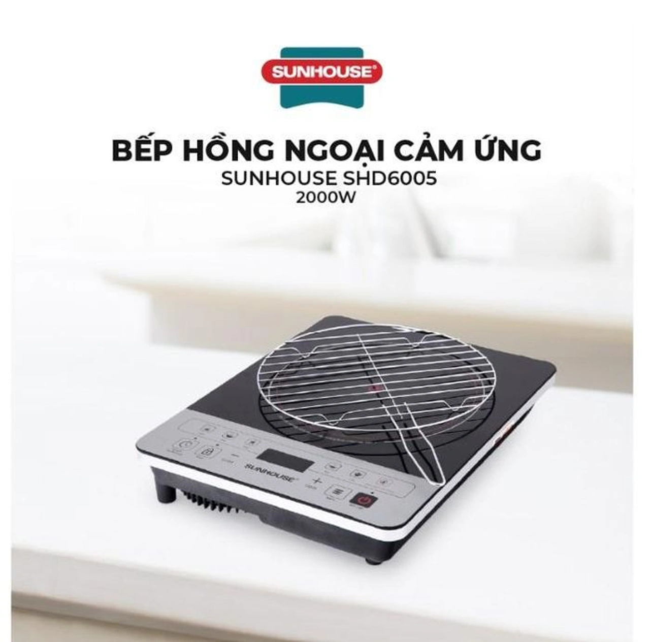 Bếp hồng ngoại Sunhouse SHD6005 mặt kính crystallite chịu nhiệt 800 độ quạt tản nhiệt