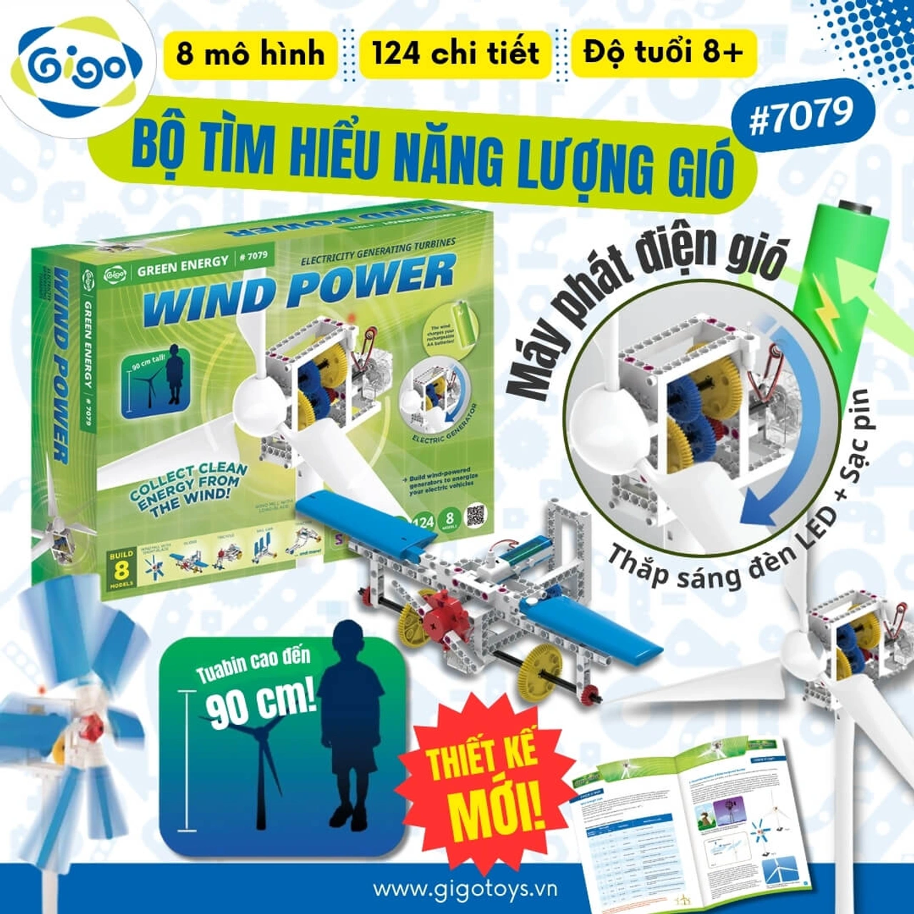 Gigo Green Energy bộ năng lượng xanh STEM mặt trời gió nước