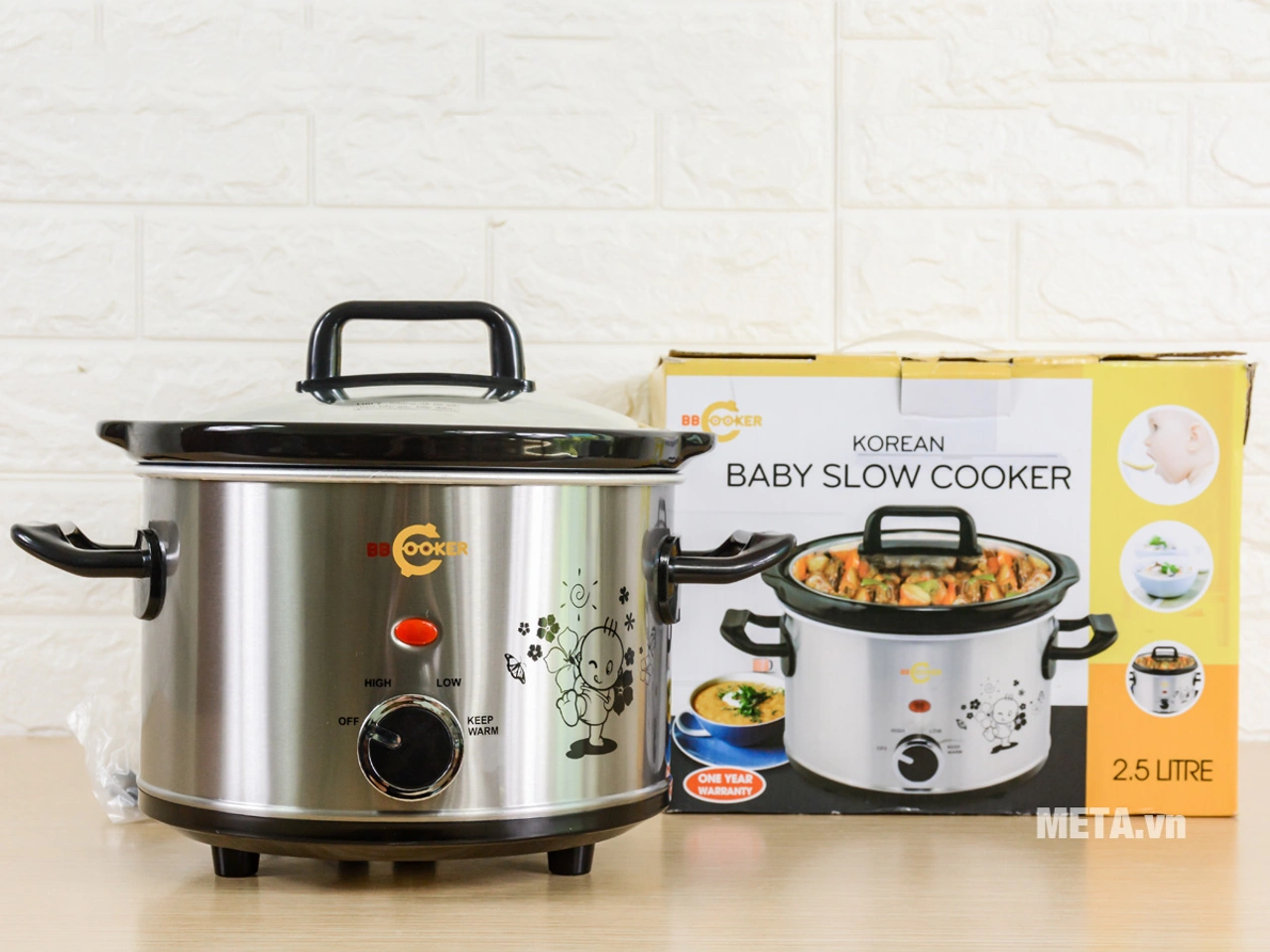 Nồi nấu chậm kho cá BBCooker BS25 2.5L Hàn Quốc lòng sứ ceramic