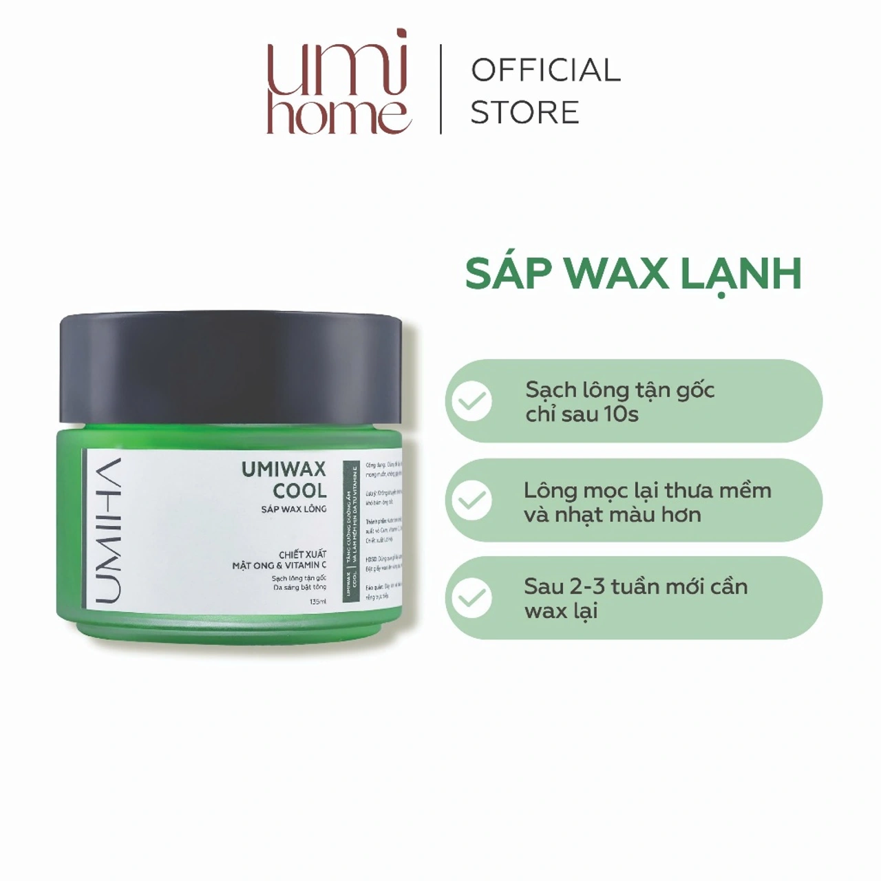 Sáp wax lông lạnh Umiha 95g thành phần thiên nhiên