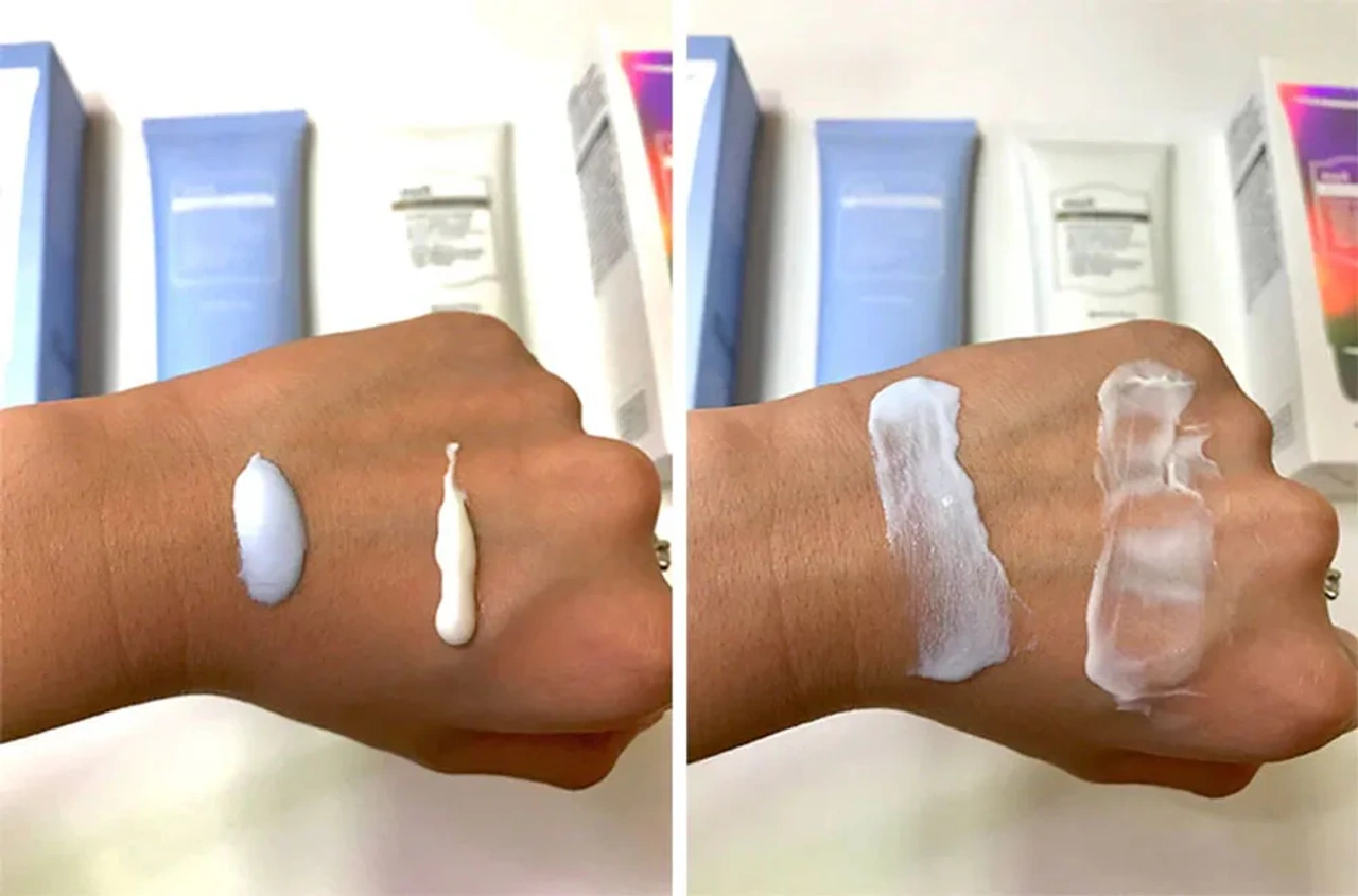 So sánh white cast kem chống nắng vật lý và hóa học trên da