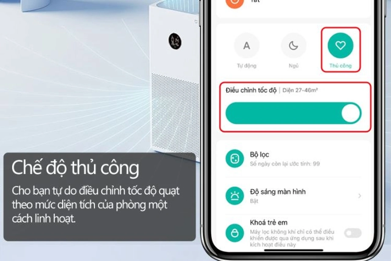 Ứng dụng Mi Home điều khiển máy lọc không khí Xiaomi 2H từ xa