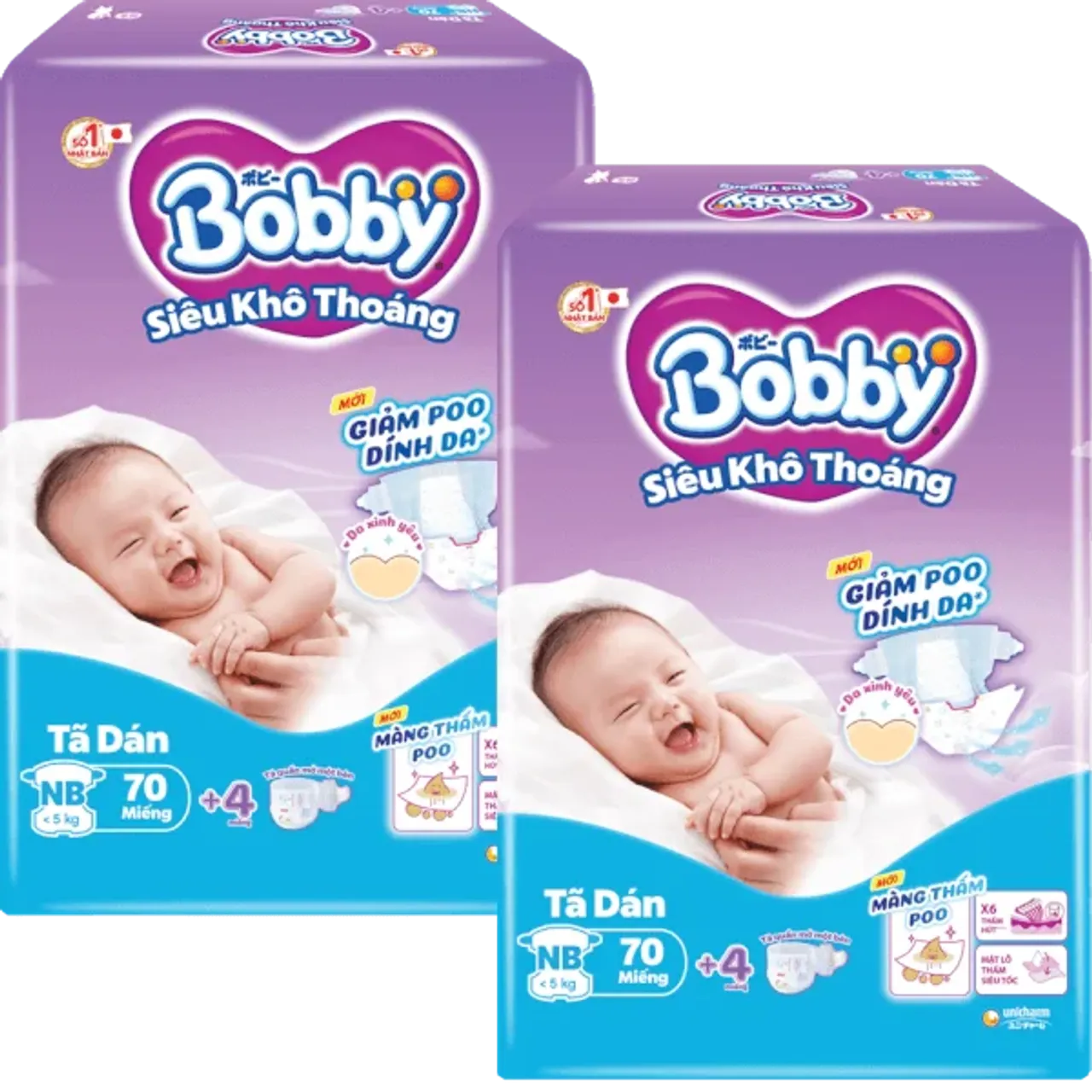 Tã dán Bobby Extra Thin siêu mỏng cho bé sơ sinh