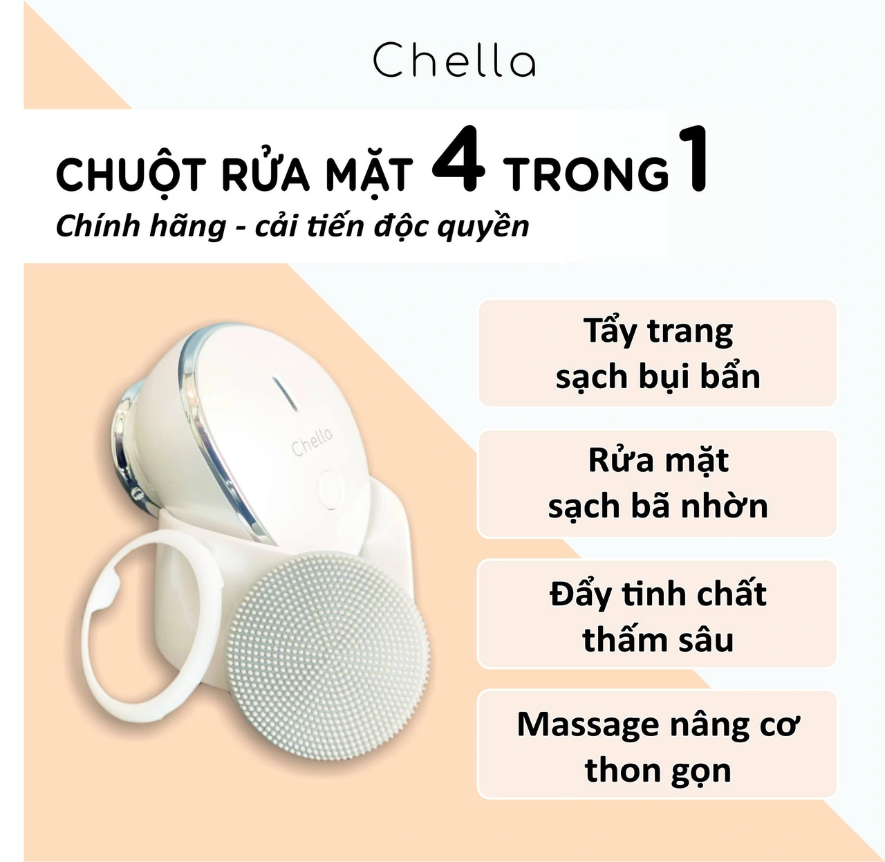 Máy rửa mặt Chella 4in1 chống lão hóa