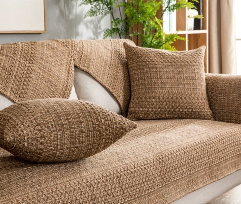 Sofa vải lanh cotton bọc ghế thoáng khí mát mùa hè