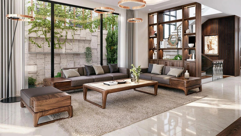 Bố trí sofa bàn ghế phòng khách tạo luồng gió thông thoáng