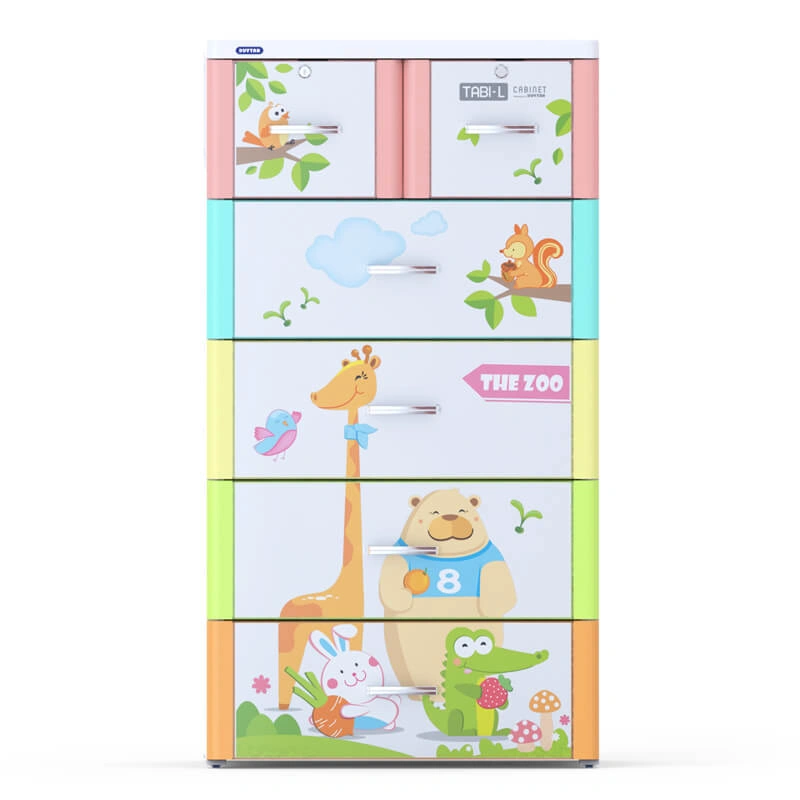 Tủ nhựa Duy Tân TABI-L 5 tầng 6 ngăn có khóa đựng quần áo cả gia đình