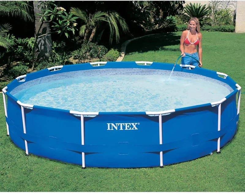 Bể bơi khung kim loại cả gia đình Intex Bestway 2025 2026 sân thượng