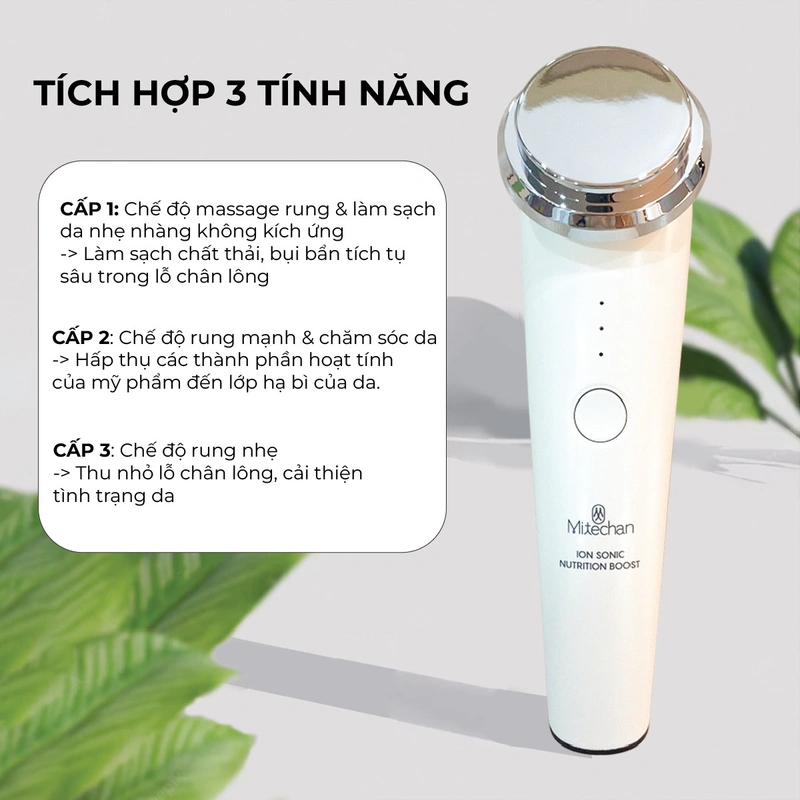 Máy đẩy tinh chất sonic rung siêu âm chăm sóc da mặt