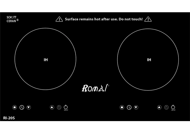 Bếp từ đôi Romal RI-20S mặt kính nhập khẩu Đức