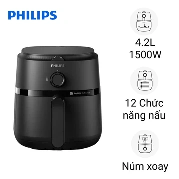 Nồi chiên không dầu Philips NA120/00 4.2 lít núm xoay cơ học