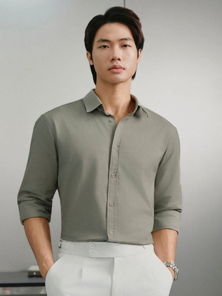 Áo sơ mi nam Routine vải Linen