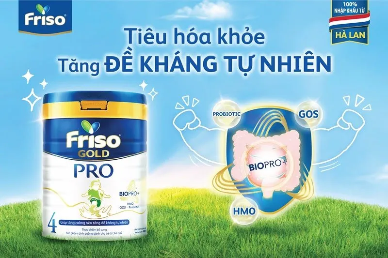Sữa Friso Gold Pro với hệ dưỡng chất BioPro+ hỗ trợ tiêu hóa