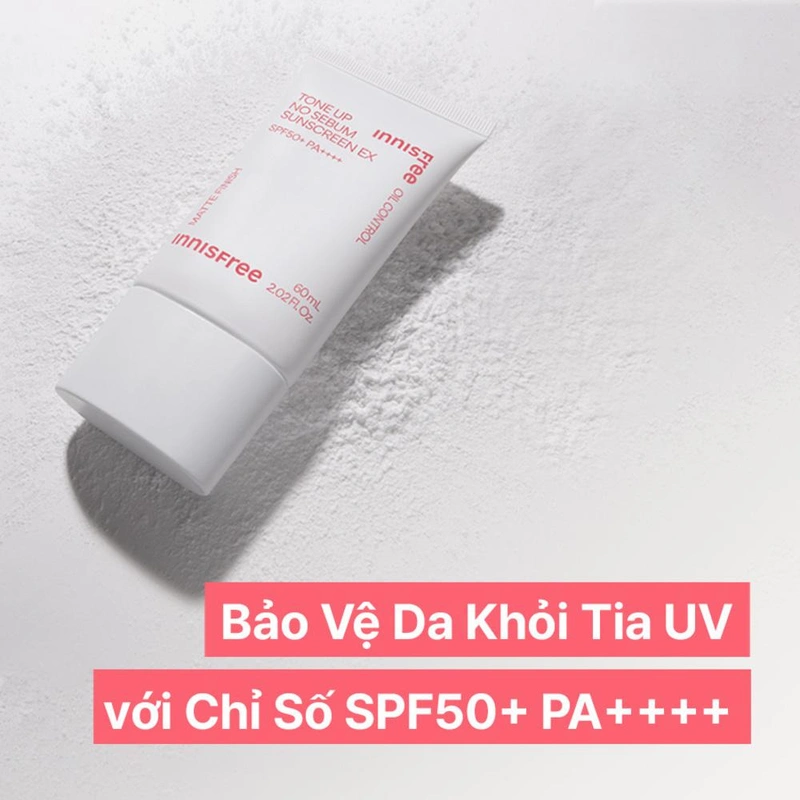 Innisfree Tone Up No Sebum Sunscreen EX kiềm dầu nâng tông