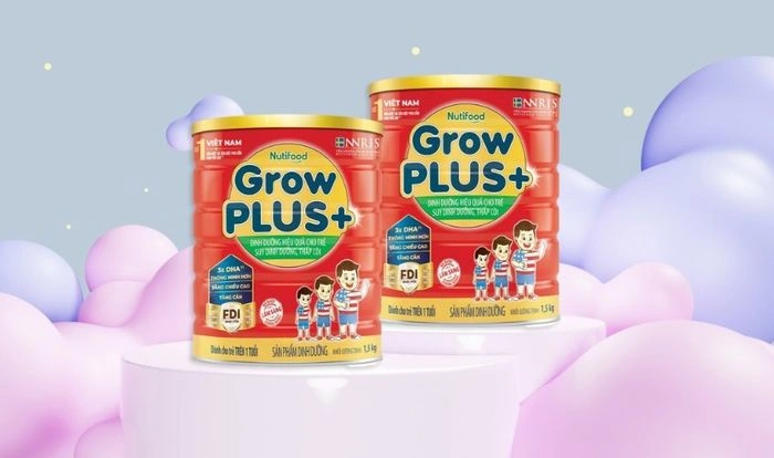 Sữa Nutifood GrowPLUS+ hộp đỏ cho trẻ suy dinh dưỡng thấp còi