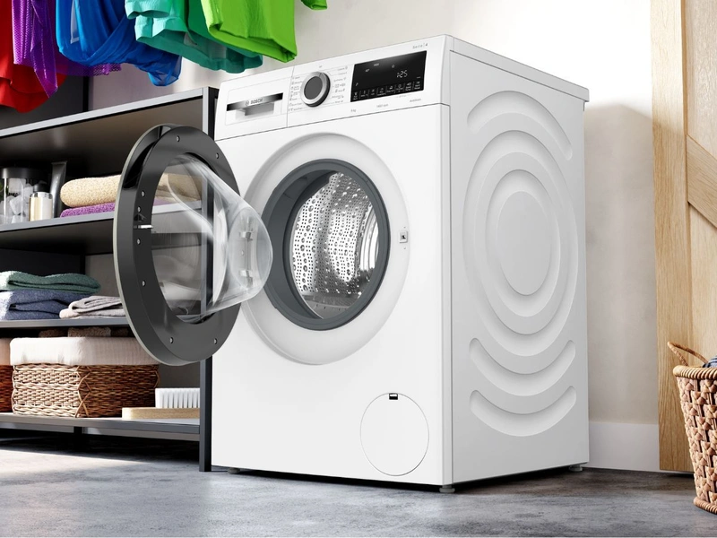 Máy giặt lồng ngang cửa trước với lồng giặt đặt nằm ngang