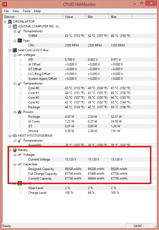 Dùng phần mềm kiểm tra tình trạng pin laptop giúp phát hiện pin chai sớm