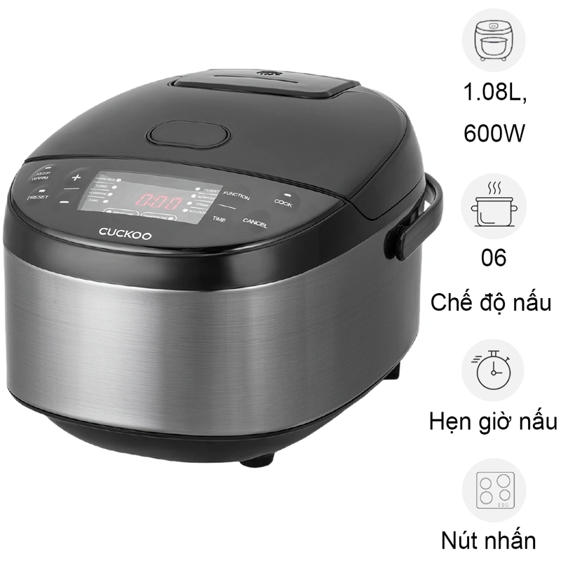 Nồi cơm điện tử Cuckoo CR-0680F 1,08 lít nhỏ gọn