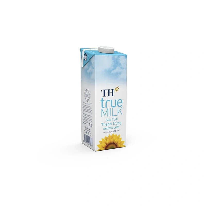 Hộp sữa tươi thanh trùng TH True Milk nguyên chất 950ml bảo quản lạnh