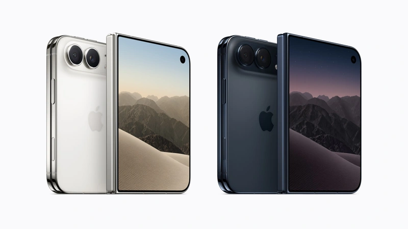 iPhone Duo hai màu Star White và Night Sky khi mở và gập