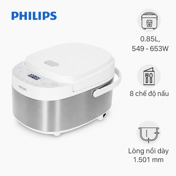Nồi cơm điện tử mini Philips HD3170/66 0,85 lít
