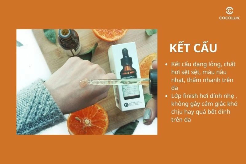 Kết cấu serum Some By Mi Galactomyces Vitamin C trên da